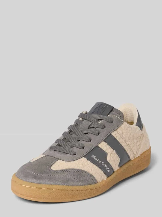 Zdjęcie produktu Sneakersy niskie z dodatkiem skóry bydlęcej Marc O'Polo Średnioszary