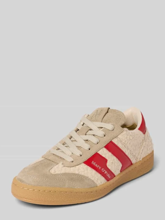 Zdjęcie produktu Sneakersy niskie z dodatkiem skóry bydlęcej Marc O'Polo Czerwony