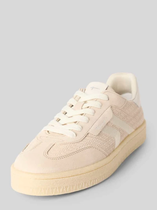 Zdjęcie produktu Sneakersy o niskim kroju z mieszanki skóry bydlęcej i tkaniny Tamaris Złamany biały