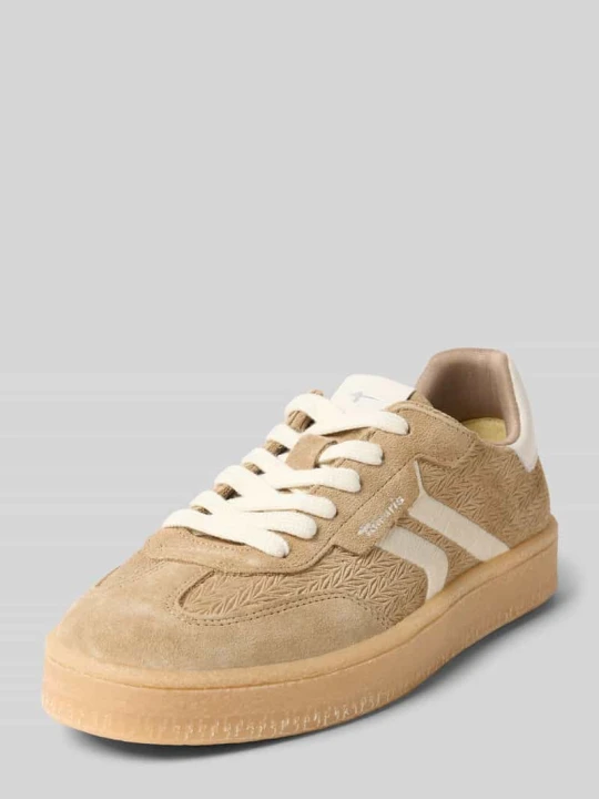 Zdjęcie produktu Sneakersy o niskim kroju z mieszanki skóry bydlęcej i tkaniny Tamaris