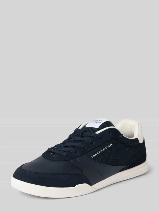 Zdjęcie produktu Niski krój Sneakersy z Mieszanka skóry i tkaniny Model 'LOPRO CUP MIX' Tommy Hilfiger Ciemnoniebieski