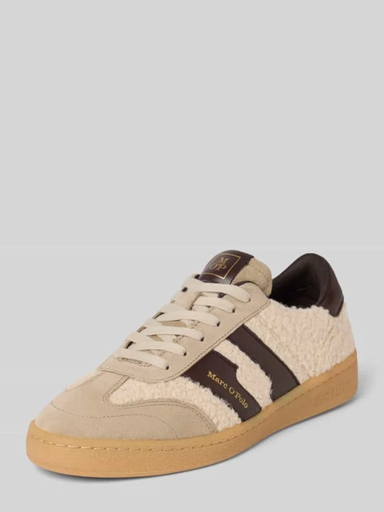 Zdjęcie produktu Sneakersy niskie z mieszanki skóry Marc O'Polo Beżowy