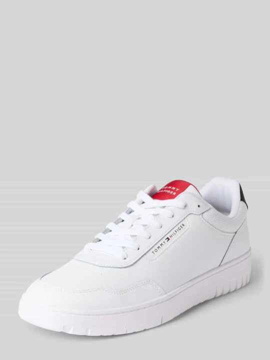 Zdjęcie produktu Niskie sneakersy z mieszanki skóry model 'BASKET CORE LITE' Tommy Hilfiger Biały