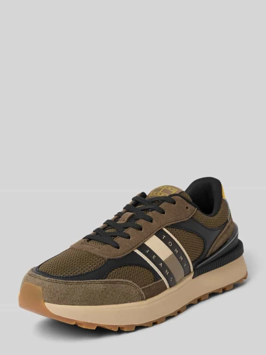 Zdjęcie produktu Sneakersy niskie z mieszanki skóry Tommy Jeans Khaki