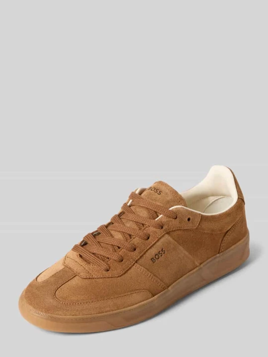 Zdjęcie produktu Sneakersy o niskim kroju z naturalnej skóry bydlęcej model „BRENTA_TENN_FULLSD” Boss Camel