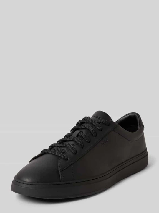 Zdjęcie produktu Niskie sneakersy z prawdziwej skóry bydlęcej model 'KIERAN_TENN_ALLT' Boss Czarny