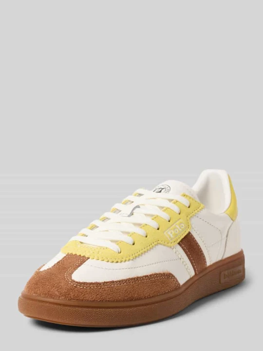 Zdjęcie produktu Niskie sneakersy z prawdziwej skóry bydlęcej Polo Ralph Lauren Żółty