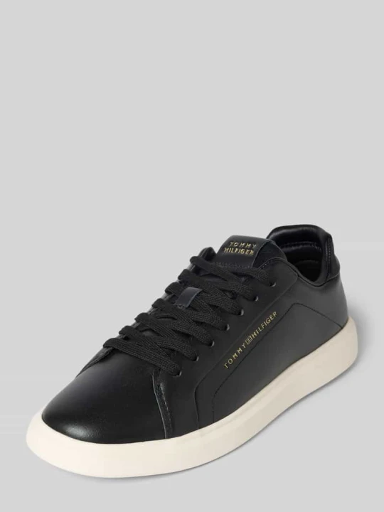 Zdjęcie produktu Sneakersy o niskim kroju z naturalnej skóry Tommy Hilfiger czarny