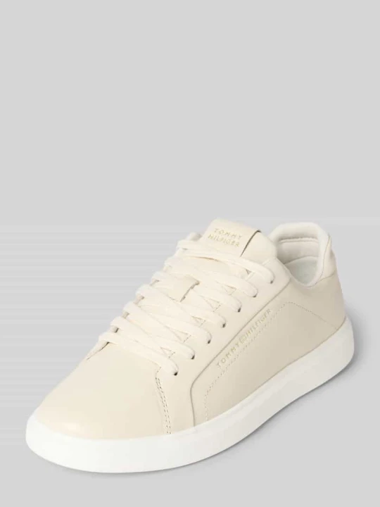 Zdjęcie produktu Sneakersy o niskim kroju z naturalnej skóry Tommy Hilfiger Złamany biały