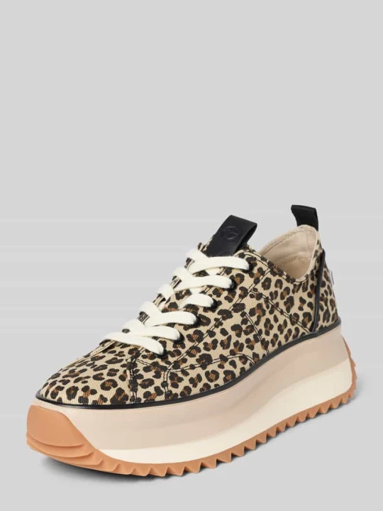 Zdjęcie produktu Sneakersy o niskim kroju z podeszwą na platformie Tamaris Beżowy