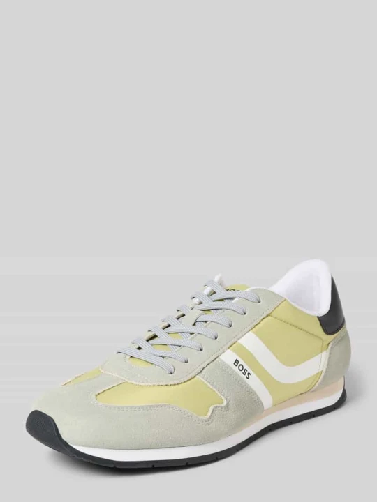 Zdjęcie produktu Sneakersy o niskim kroju z detalami z imitacji skóry Model 'LEVON_RUNN_NYMI' Boss Jasnoszary