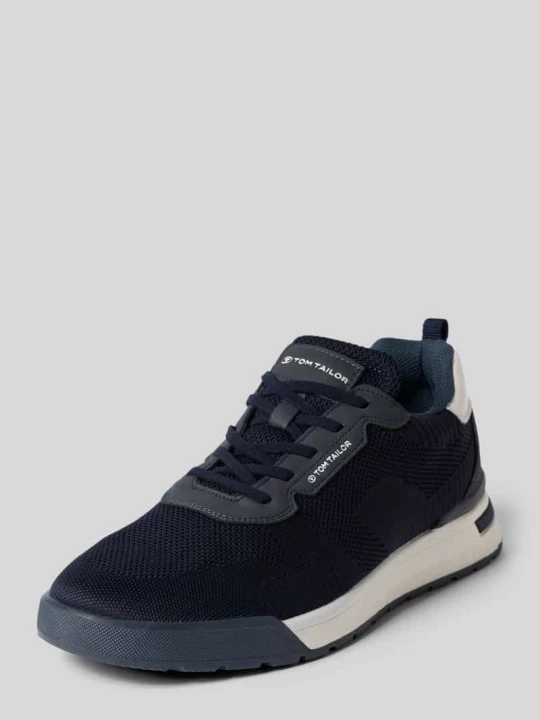 Zdjęcie produktu Sneakersy o niskim kroju z detalami z siateczki model 'ATILLIO' Tom Tailor Granatowy