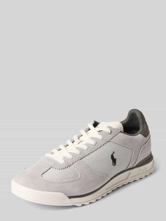 Zdjęcie produktu Sneakersy o niskim kroju z detalem z logo Polo Ralph Lauren Średnioszary