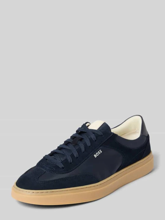 Zdjęcie produktu Sneakersy o niskim kroju z naturalnej skóry bydlęcej model 'Kieran_Tenn_sdnyn' Boss Granatowy