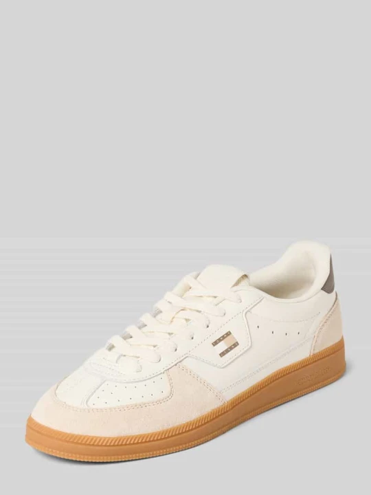 Zdjęcie produktu Sneakersy o niskim kroju z naturalnej skóry bydlęcej Tommy Jeans Jasnobrązowy