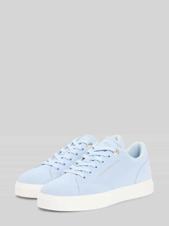 Zdjęcie produktu Sneakersy o niskim kroju z naturalnej skóry Tommy Hilfiger Jasnoniebieski