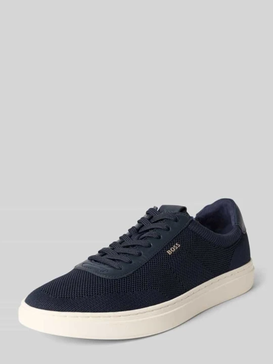 Zdjęcie produktu Sneakersy o niskim kroju z obszyciem z naturalnej skóry model 'KIERAN' Boss Granatowy