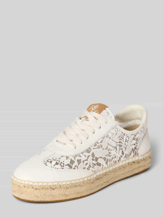 Zdjęcie produktu Sneakersy o niskim kroju z wyhaftowanym motywem model 'LUIZE' Lauren Ralph Lauren Złamany biały