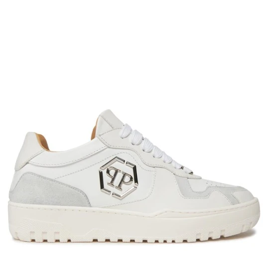 Zdjęcie produktu Sneakersy PHILIPP PLEIN Mix Leather Lo Top Sneakers SADS USC0545 PLE010N 01 Biały