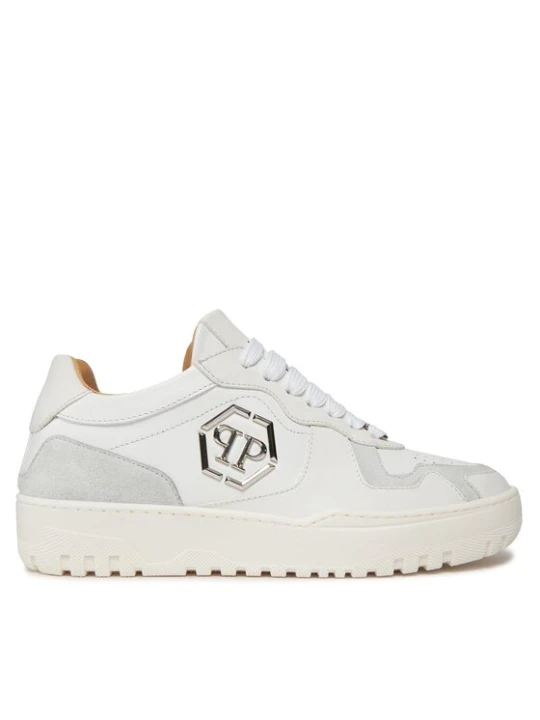 Zdjęcie produktu Sneakersy PHILIPP PLEIN Mix Leather Lo Top Sneakers SADS USC0545 PLE010N 01 Biały