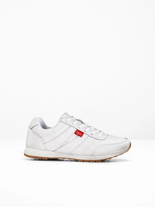 Zdjęcie produktu Sneakersy skórzane BonPrix biały