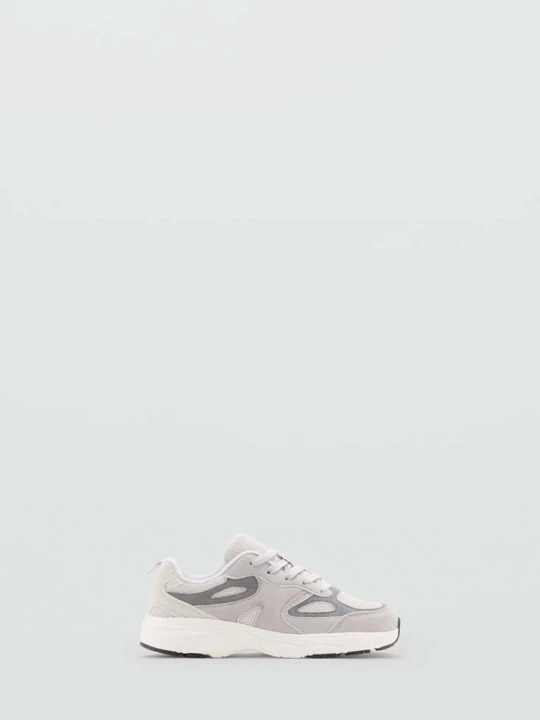 Zdjęcie produktu Sneakersy skórzane wstawki szary - Dzieci - - MANGO KIDS