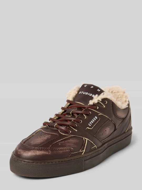 Zdjęcie produktu Sneakersy skórzane z ciepłą wyściółką model ‘CPH63’ Copenhagen Ciemnobrązowy