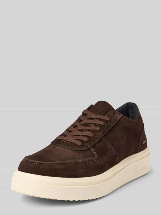 Zdjęcie produktu Sneakersy skórzane z napisem z logo model ‘FLYNN’ Steve Madden Ciemnobrązowy