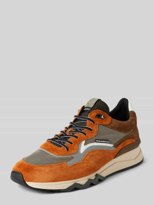 Zdjęcie produktu Sneakersy skórzane z naszywką z logo model ‘De Zager’ Floris Van Bommel Koniakowy