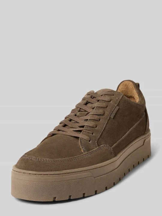 Zdjęcie produktu Sneakersy skórzane z podeszwą na platformie model ‘Ivar’ PS Poelman Średniobrązowy