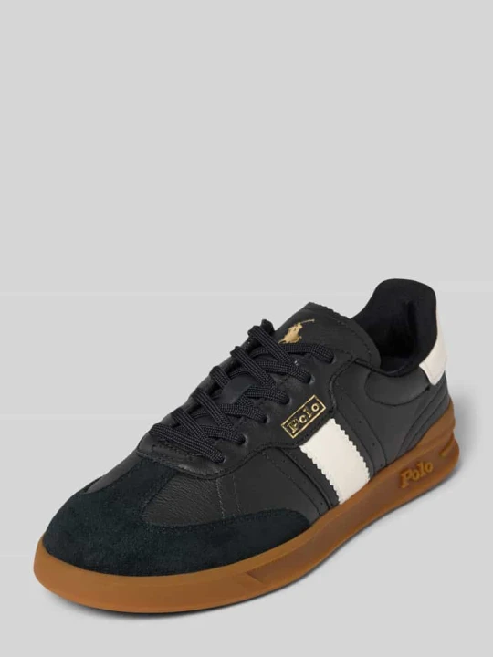 Zdjęcie produktu Sneakersy ze skóry ze sznurowaniem model 'HERITAGE AERA' Polo Ralph Lauren Czarny