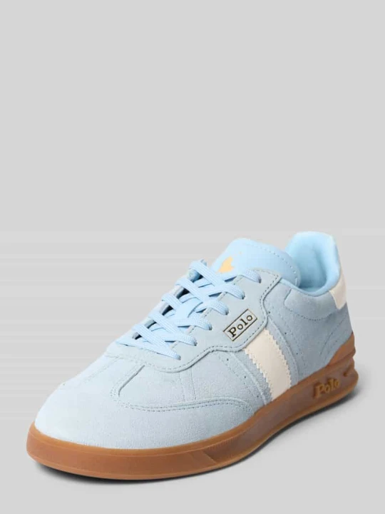 Zdjęcie produktu Sneakersy ze skóry ze sznurowaniem model 'HERITAGE AERA' Polo Ralph Lauren Jasnoniebieski