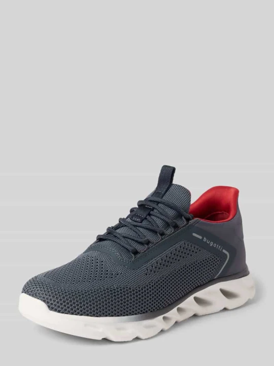Zdjęcie produktu Sneakersy z wiązaniem i detalem z logo Model 'Caraway' Bugatti Granatowy