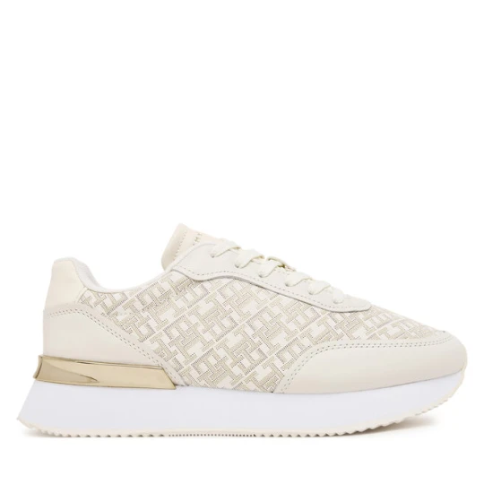 Zdjęcie produktu Sneakersy Tommy Hilfiger Chic Monogram Runner FW0FW09051 Écru Kremowy