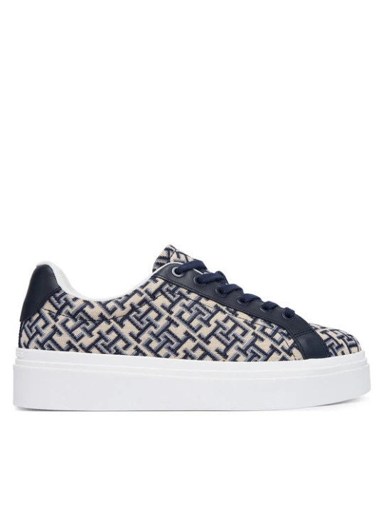 Zdjęcie produktu Sneakersy Tommy Hilfiger Chic Platform Monogram FW0FW09398 Beżowy