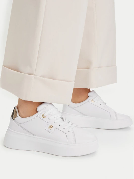 Zdjęcie produktu Sneakersy Tommy Hilfiger Chic Platform Snake FW0FW09456 Biały