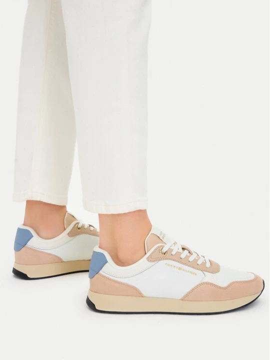Zdjęcie produktu Sneakersy Tommy Hilfiger Mix Material Runner FW0FW08950 Écru Kremowy