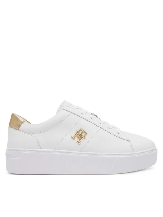Zdjęcie produktu Sneakersy Tommy Hilfiger Platform Court Sneaker Metallics FW0FW08648 Biały