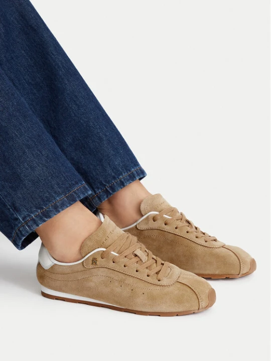 Zdjęcie produktu Sneakersy Tommy Hilfiger Th Bella Low Runner Suede FW0FW09189 Beżowy