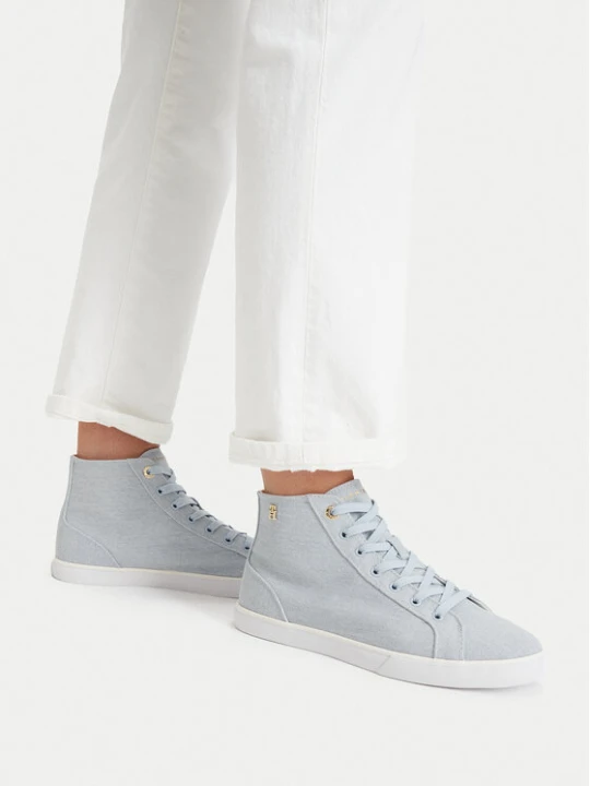 Zdjęcie produktu Sneakersy Tommy Hilfiger Th Chic Low Profile Mid Cut FW0FW09356 Błękitny Niebieski jasny