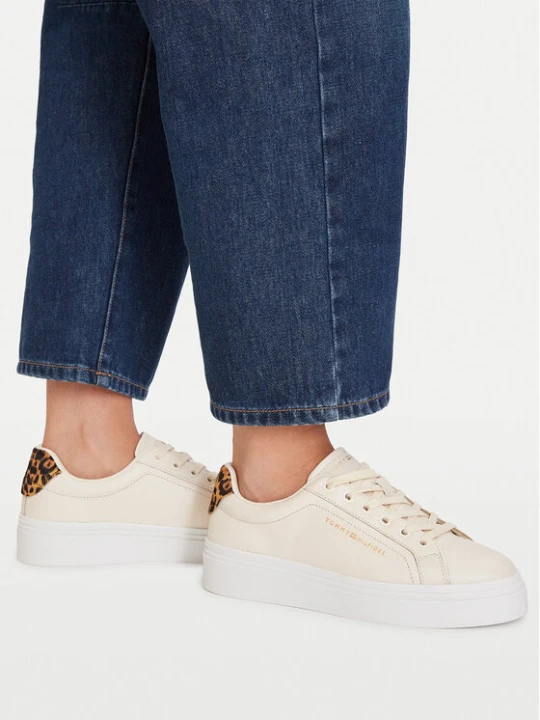 Zdjęcie produktu Sneakersy Tommy Hilfiger Th Feminine Platform Cheetah FW0FW09693 Beżowy jasny