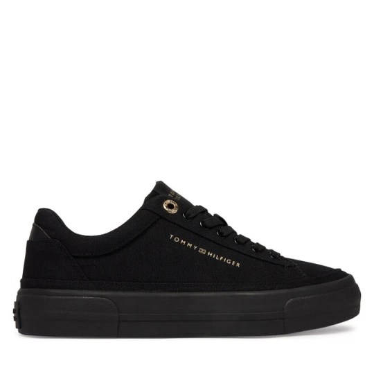 Zdjęcie produktu Sneakersy Tommy Hilfiger Th Foxing Platform Canvas FW0FW09480 Czarny