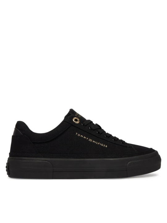 Zdjęcie produktu Sneakersy Tommy Hilfiger Th Foxing Platform Canvas FW0FW09480 Czarny