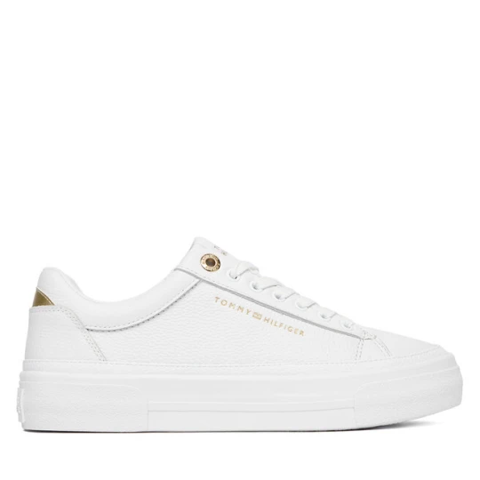 Zdjęcie produktu Sneakersy Tommy Hilfiger Th Foxing Platform Leather FW0FW09018 Biały