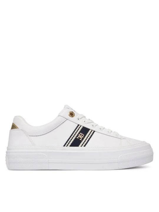 Zdjęcie produktu Sneakersy Tommy Hilfiger Th Foxing Platform Webbing FW0FW09353 Biały