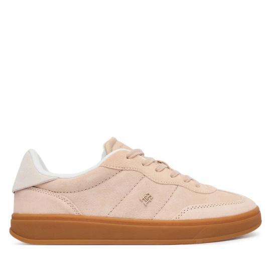 Zdjęcie produktu Sneakersy Tommy Hilfiger Th Monogram Plaque Suede Trainers FW0FW09180 Różowy