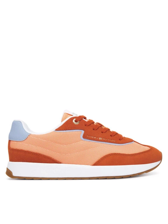Zdjęcie produktu Sneakersy Tommy Hilfiger Th Retro Runner Mix FW0FW09410 Pomarańczowy