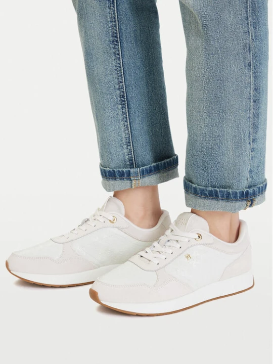 Zdjęcie produktu Sneakersy Tommy Hilfiger Th Runner Monogram FW0FW09586 Kremowy