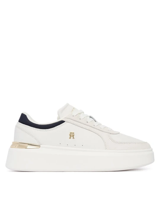 Zdjęcie produktu Sneakersy Tommy Hilfiger Th Satin Platform Sneaker FW0FW09307 Écru Kremowy