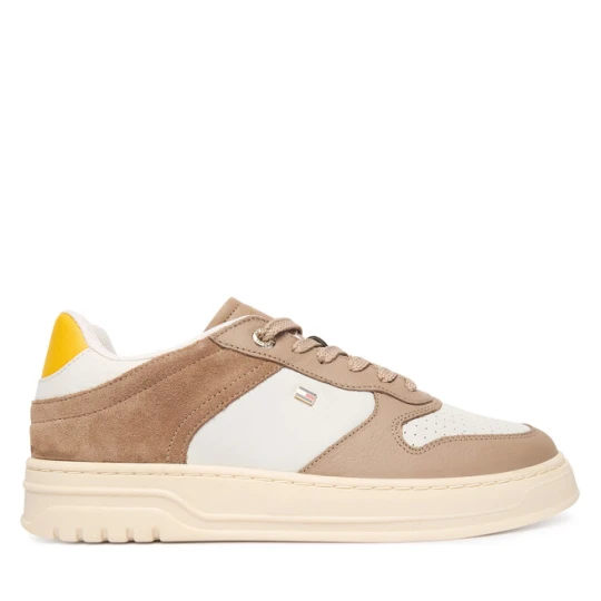 Zdjęcie produktu Sneakersy Tommy Hilfiger Th Sporty Cupsole Tumbled Ltr FW0FW09024 Beżowy